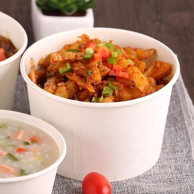 1100ml Kağıt Tatlı Kasaları Gıda Paketleri Makarna Salata Konteyneri 66mm