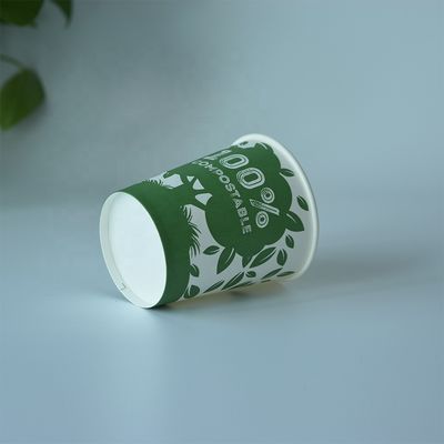 3 oz 75 ml Tek Duvar Kağıt Kupası Biyolojik olarak Bozulabilir Markalı Tek kullanımlık Kupalar