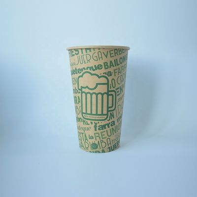 24 oz kişiselleştirilmiş kağıt bardaklar tek katmanlı 675 ml logo ile özel kağıt bardaklar