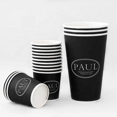 Ekoloji dostu basılı tek kullanımlık bardaklar 20oz 600ml Logo ile kağıt kahve bardakları