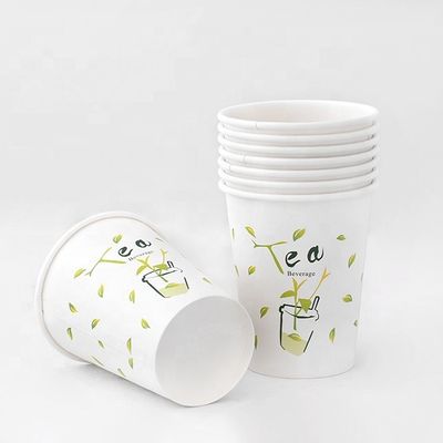 7 oz 210ml Biyo-degradasyonlu çay bardakları Özel basılı kağıt kahve bardakları