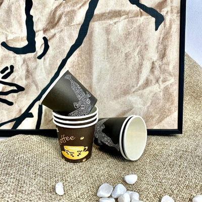 Tek kullanımlık çift PE kaplı tek kağıt fincan 4 oz 125ml ısı ve soğuk dirençli