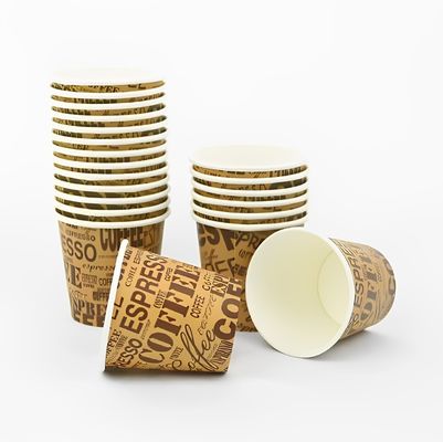 Özel basılı logo tek duvarlı kağıt bardak 6 oz 180 ml çift tek duvarlı kahve bardakları
