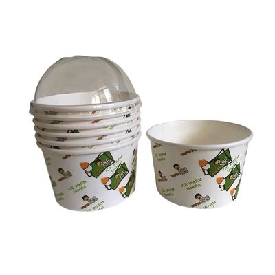 Komposta edilebilir 120ml Kağıt Kase Beyaz Kraft PLA kaplı Tek kullanımlık kağıt dondurma bardakları