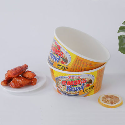 Biyolojik olarak ayrıştırılabilir ağır kağıt kaseler kullanılabilir 750ml PLA katmanlı sıcak yiyecek için
