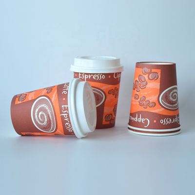 Tek kullanımlık 8.5oz tek kağıt fincan 230ml plastik içermeyen kaplama biyolojik olarak parçalanabilir