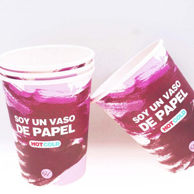 10oz 360ml Tek Duvar Kağıt Kupası Plastiksiz Kaplı Kola Soğuk İçecekler İçin Tek kullanımlık Kupalar