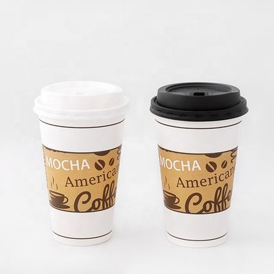 Plastiksiz Tek sıcak içecek kağıt bardağı 16 oz 540ml Sıcaklığa dayanıklı Komposta edilebilir Tek kullanımlık