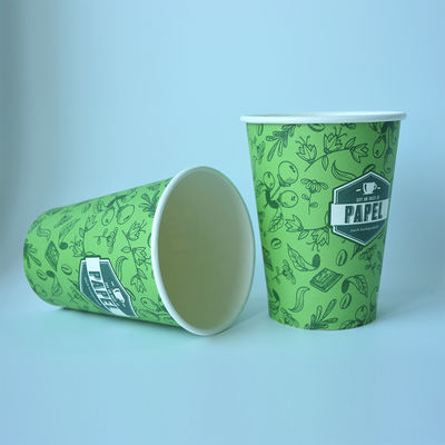 Özel Logo 430ml Kişiselleştirilmiş Kağıt Kupalar 12oz Logo ile Tek kullanımlık Kahve Kupaları