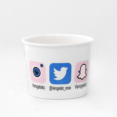 Özel Baskı Dondurma Sundae Bowl Set Tek kullanımlık 120ml Çift PE Kaplama