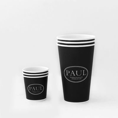 Siyah 540ml Tek Duvar Kağıdı Kupası 16oz PE Kaplı Tek kullanımlık basılı Kağıt Kupası