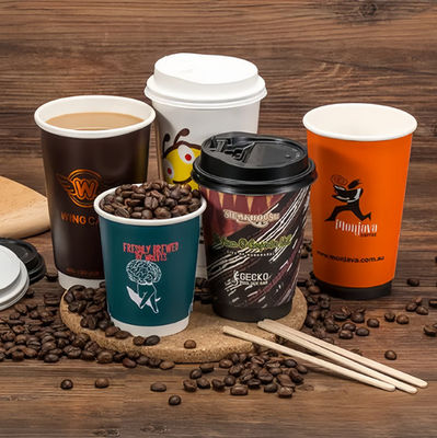 Yuvarlak Çift Duvarlı Kağıt Kupası 20 oz 610ml Özel Komposta edilebilir Kahve Kupası