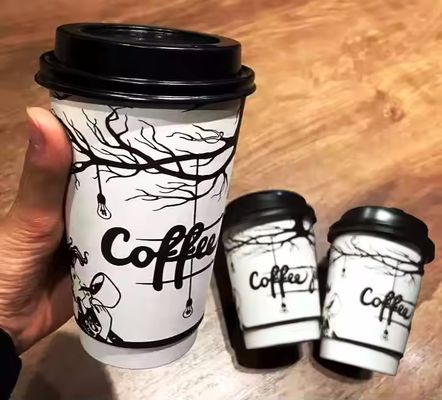 630cc 22oz Çift Katmanlı Kağıt Kupa PE Kaplı Tek seferlik Kahve Kupaları TUV
