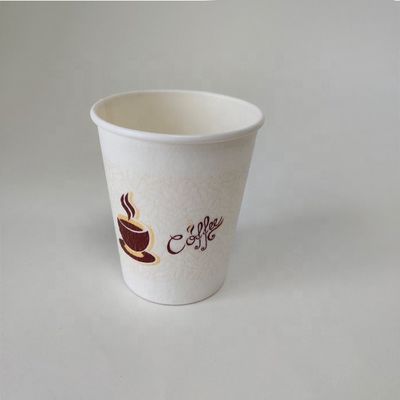 Tek kullanımlık PE kaplı 230ml tek kağıt fincan 7.5oz özelleştirilebilir logo